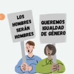 Una mujer y un hombre protestando por cosas diferentes